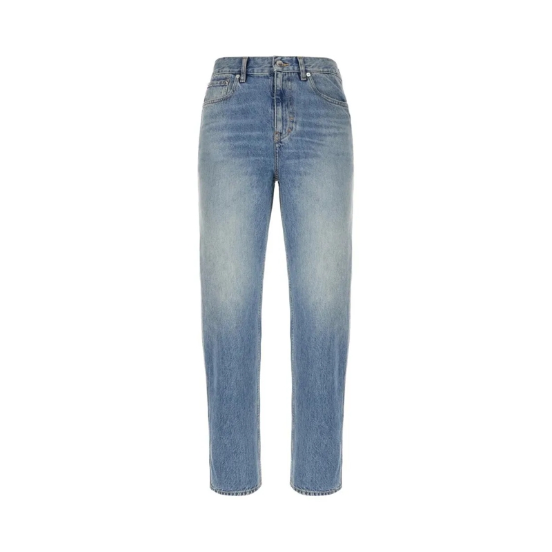 Gucci Jeans New Cigarette Washed Trousers Blue