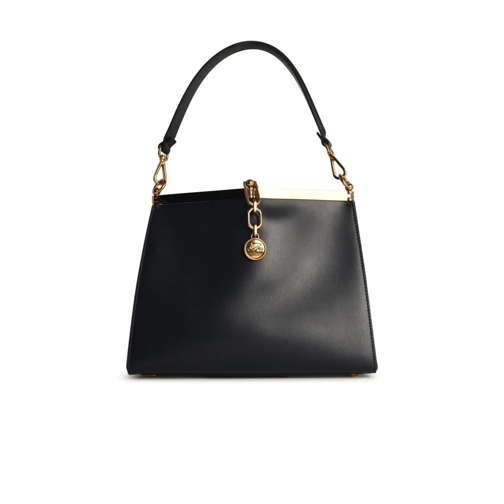 Etro Vela' Medium Bag In Smooth Leather Black Schultertasche