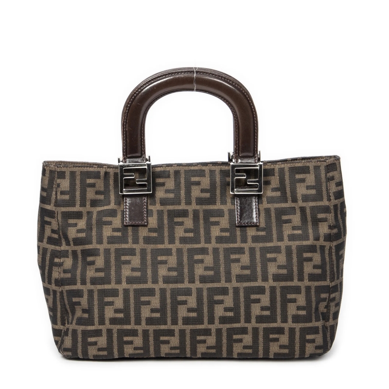 Fendi Crossbody Bag Small FF Open Tote hell-braun