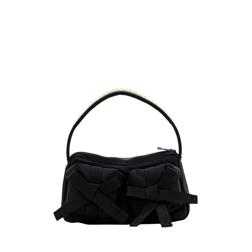 Simone Rocha Clutch Structured Black Handbag With Pearl-Embellished Ha Black