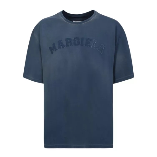 Maison Margiela College Short Sleeved T-Shirt Blue 