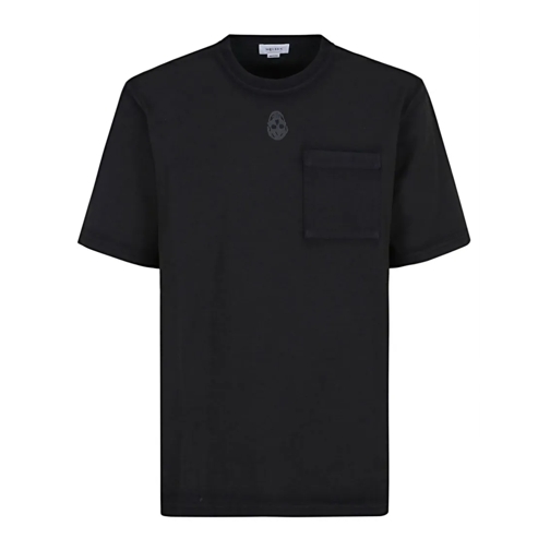 Alexander McQueen T-Shirts Bleached Overdyed Jersey T-Shirt Black