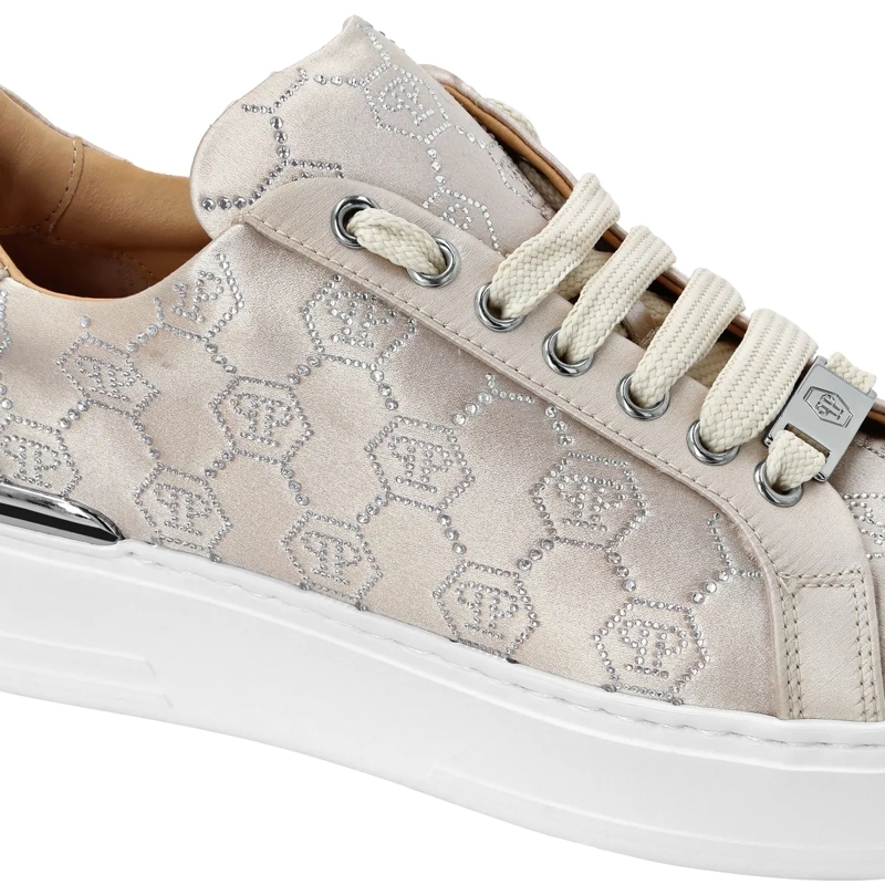 Philipp Plein Low-Top-Sneaker Entdecken Sie die Einzigartigkeit dieser funkelnde beige(Image 5)