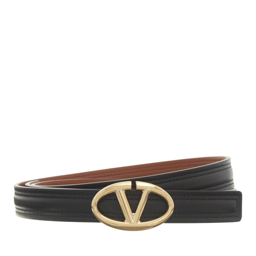 Valentino Garavani Ceinture fine Belt 20 Vlogo Nero Naturale Tan