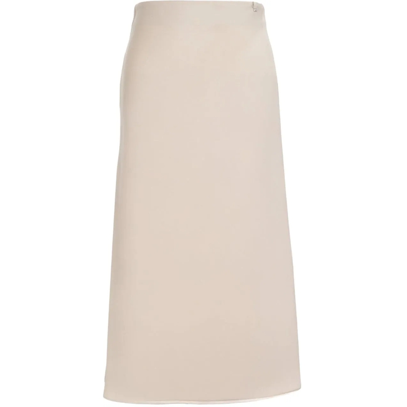Herno Midirock Satin midi skirt Beige