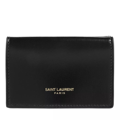 Saint Laurent Mini Wallet Calfskin  Black Tri-Fold Portemonnaie