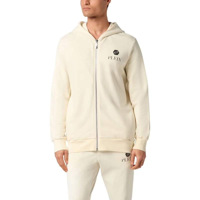 Philipp Plein Top Sweatjacke Mit Kapuze weiss(Image 3)