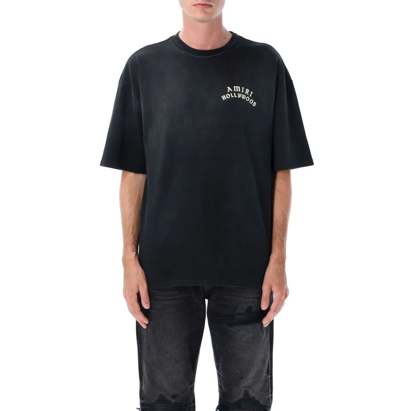 Amiri T-shirt Hollywood Graphic Oversized T-Shirt With Ribbed Cr Black
