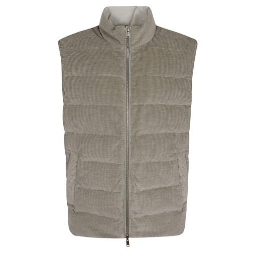 Eleventy Vestes en duvet Cotton Cashmere Corduroy Waistcoat Neutrals