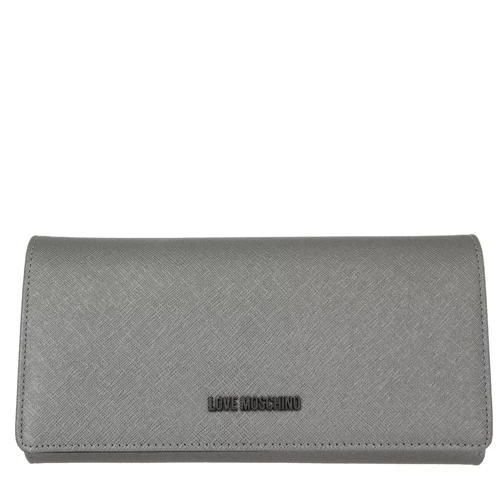 Love Moschino Wallet Leather Silver Continental Portemonnee