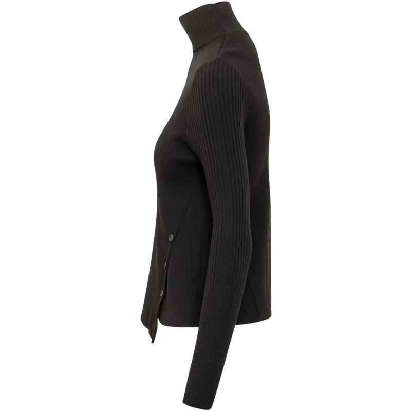 Courrèges  Courreges Dolcevita a Coste con Bottoni Laterali schwarz(Image 3)