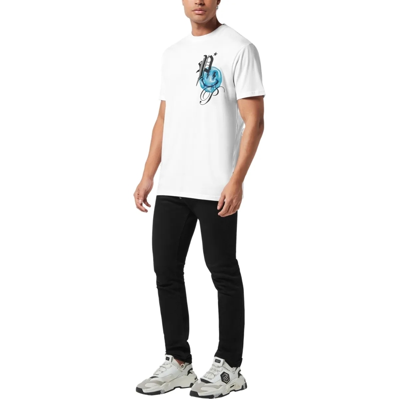 Philipp Plein T-Shirt T-Shirt Rundhalsausschnitt Ss Smile weiss(Image 4)