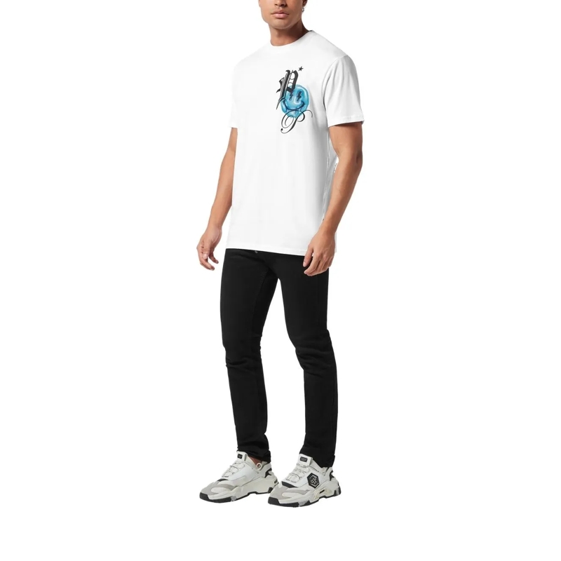 Philipp Plein T-Shirt T-Shirt Rundhalsausschnitt Ss Smile weiss(Image 3)