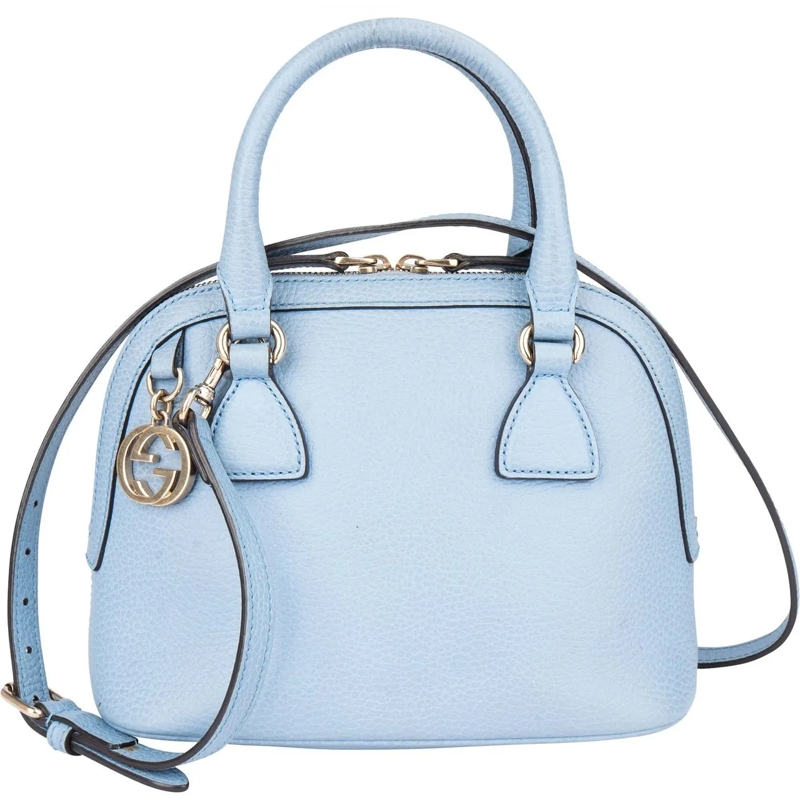 Gucci Schultertasche Gucci Blue Leather GG Handbag blau