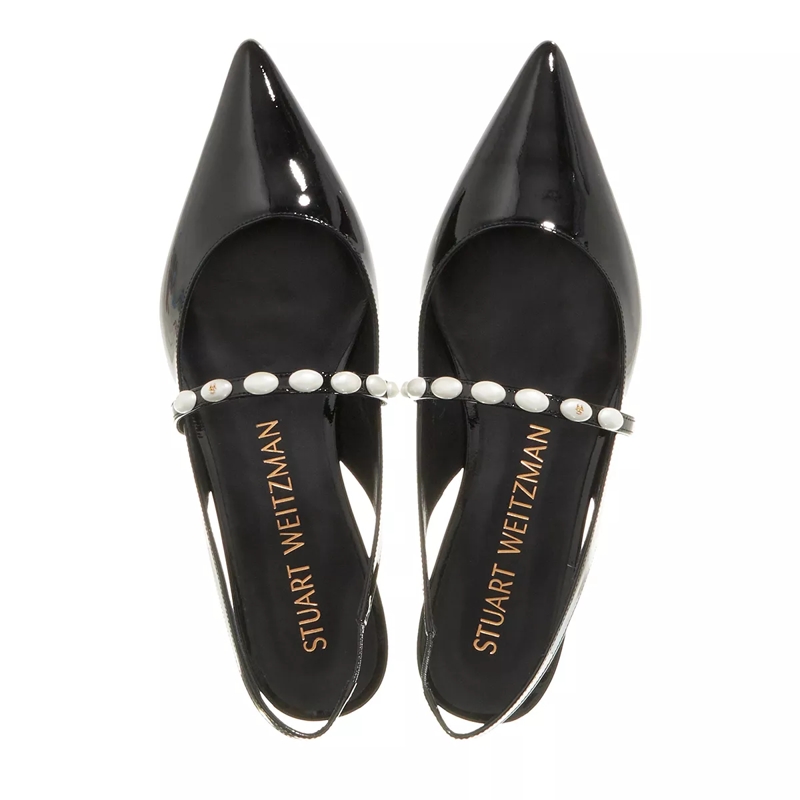 Stuart Weitzman Ballerinas Emlia Pearlita Slingback Flat Black(Image 4)