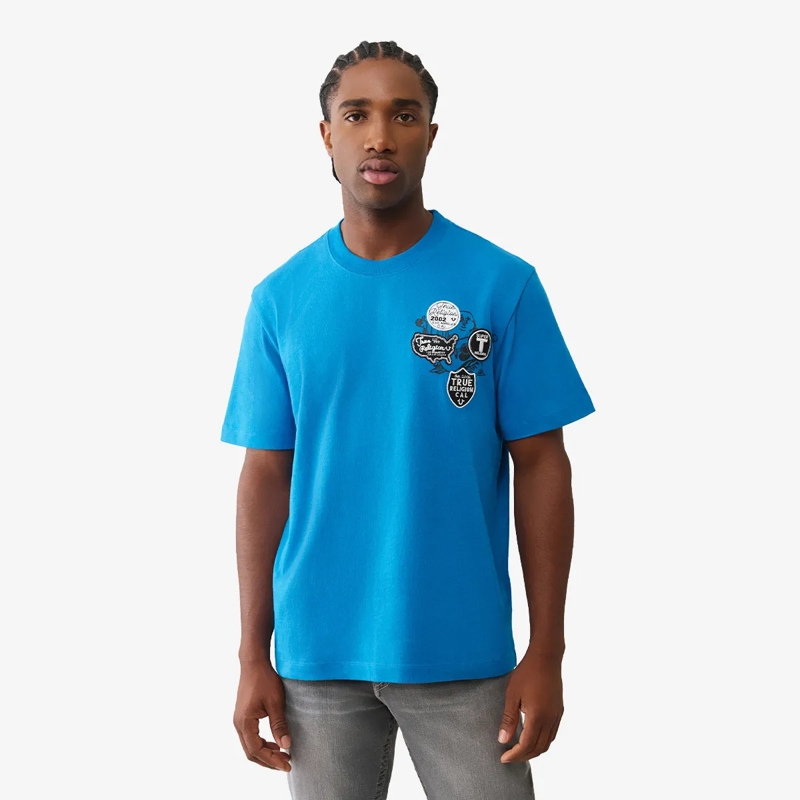 True Religion T-Shirt T-Shirt UNIVERSITY blau(Image 7)