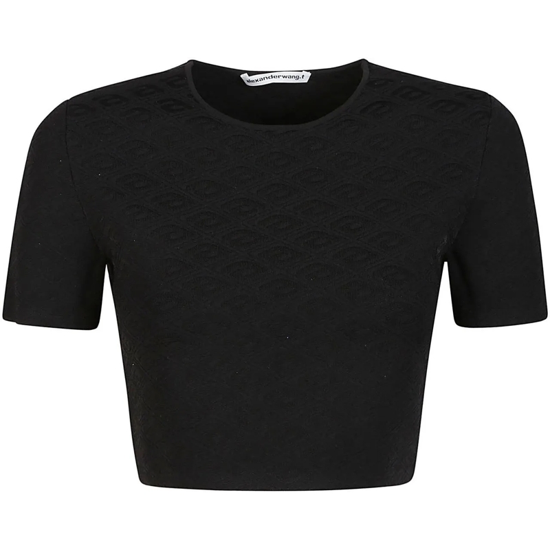 Alexander Wang T-Shirt Skewed Logo T-shirt Black schwarz