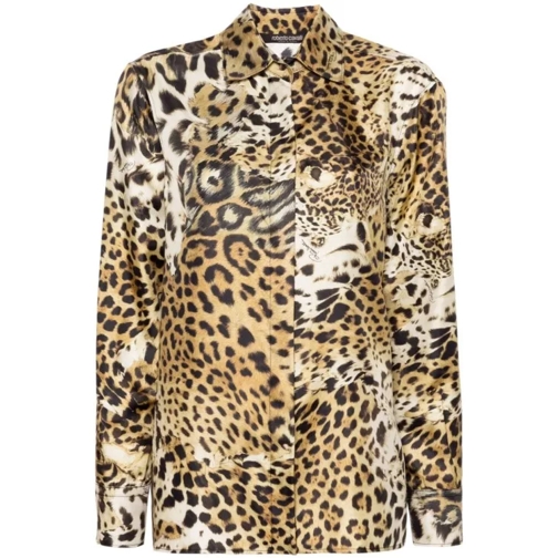 Roberto Cavalli Multicolour Jaguar Shirt Brown 