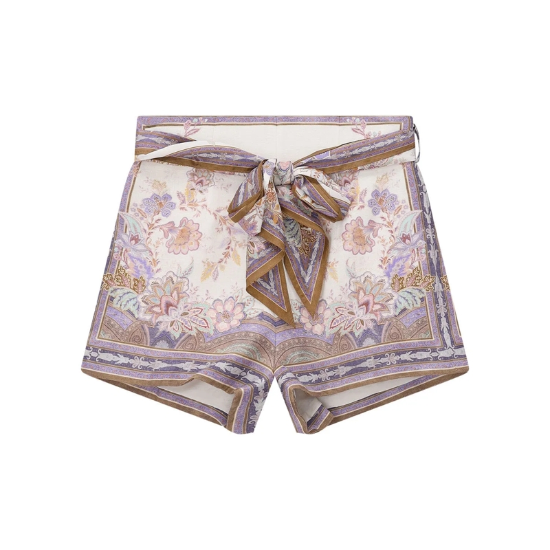 Zimmermann Casual broeken Short Luna mit floralem Muster mehrfarbig