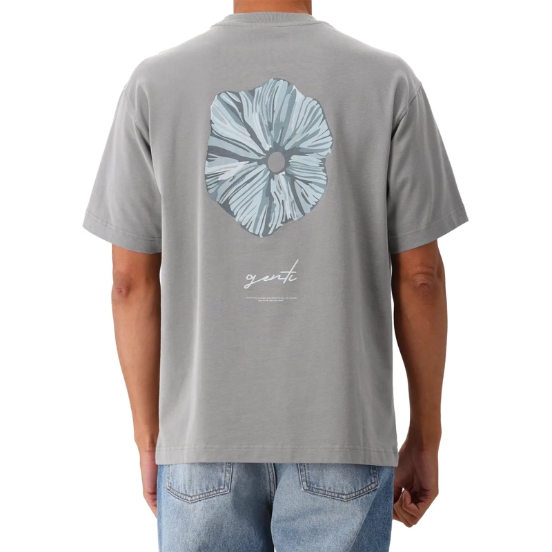 GENTI T-Shirt Genti T-shirt Grijs Oversized Fit grau
