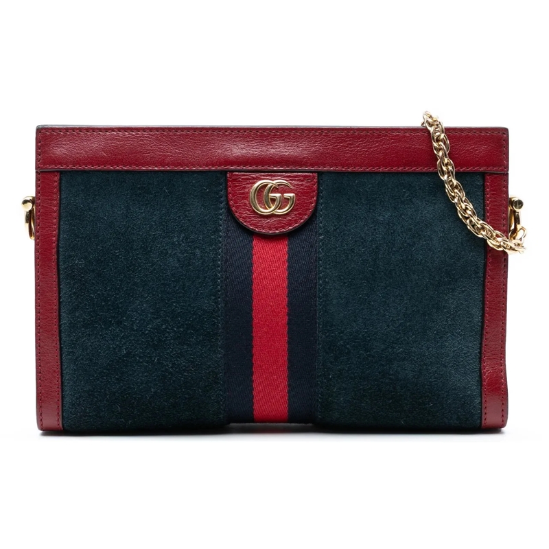 Gucci Schultertasche Small Suede Ophidia Chain Crossbody blau