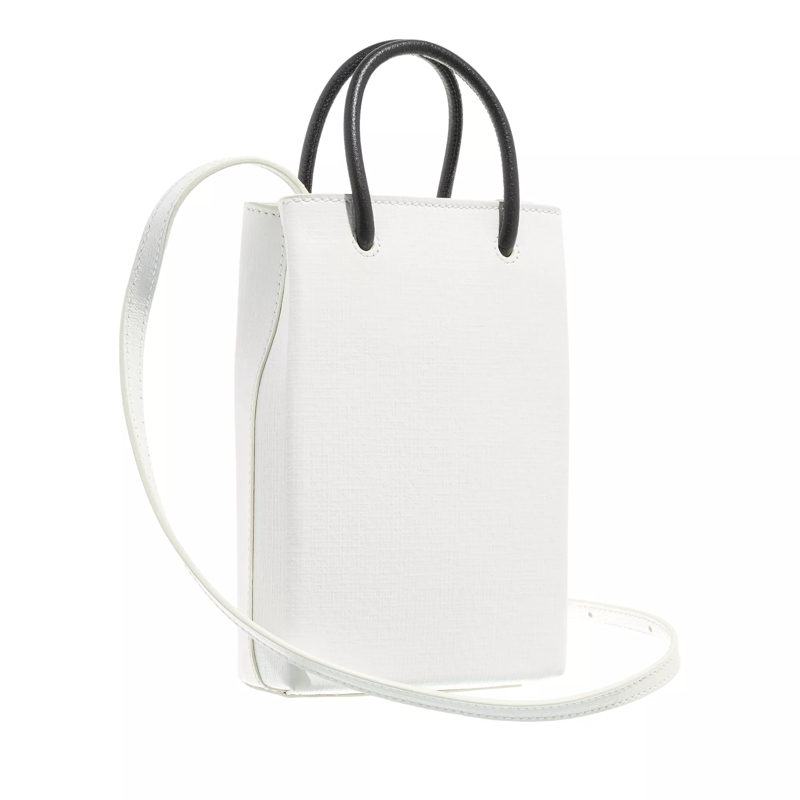 Balenciaga Minitasche Black Front Logo Top Handle Bag White(Image 4)