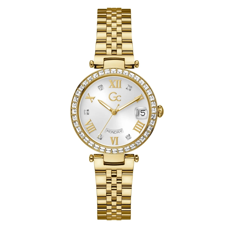 GC Quarzuhr Quarz-Analoguhr Gc Flair Crystal gelb