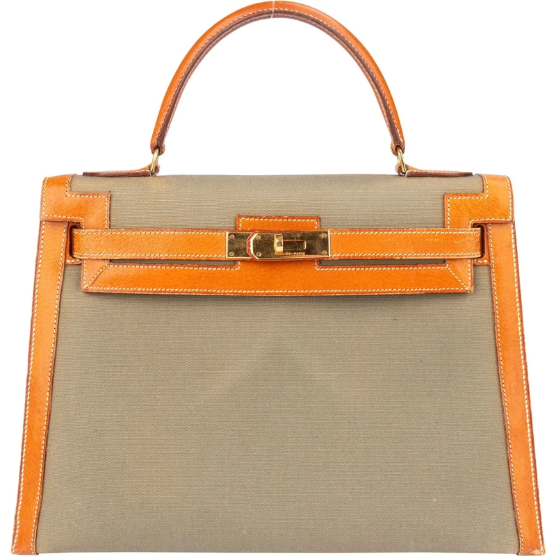 Hermès Schultertasche Hermes Classic Bicolor Kelly 32 Handbag grün