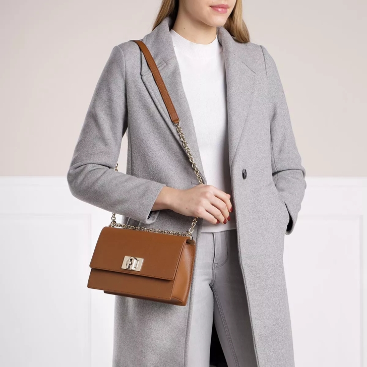 Furla 1927 Twist-Lock Crossbody Bag - Brown