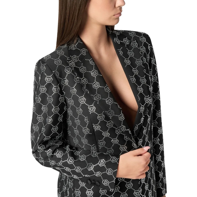 Philipp Plein Blazer Blazer Monogram Mit Schmucksteinen schwarz(Image 3)
