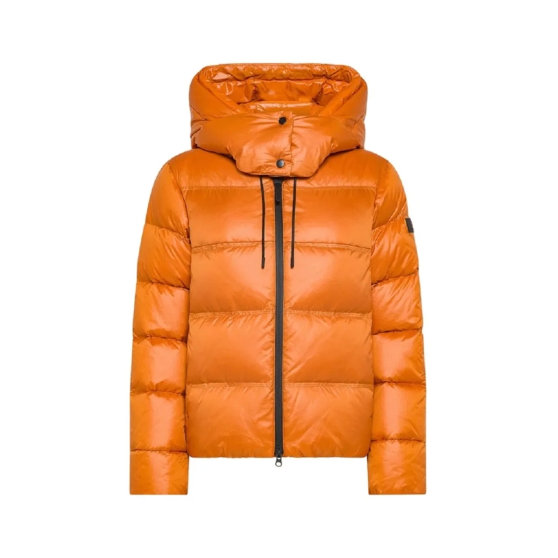 Peuterey Blouson aviateur Puffy Orange Bomber Jacket With Double Hood Orange