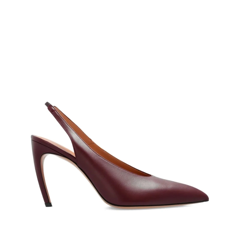 The Attico Pumps Slingback Pumps In Smooth Purple Calf Leather Burgundy