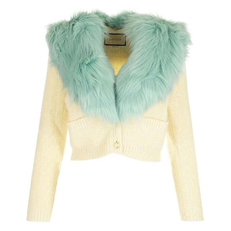 Gucci Strickjacke Wool And Cashmere Cardigan Yellow