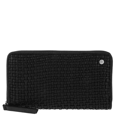 Abro Mini Eleonor Lux Intreccio Wallet Black/Nickel Portemonnaie mit Zip-Around-Reißverschluss