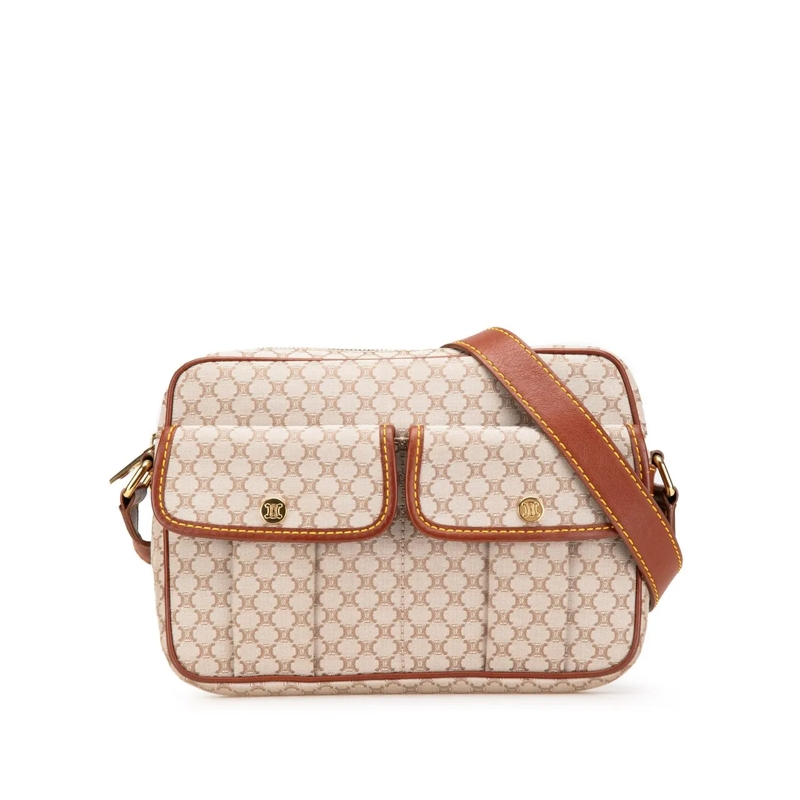 Celine Schultertasche Macadam Canvas Crossbody braun