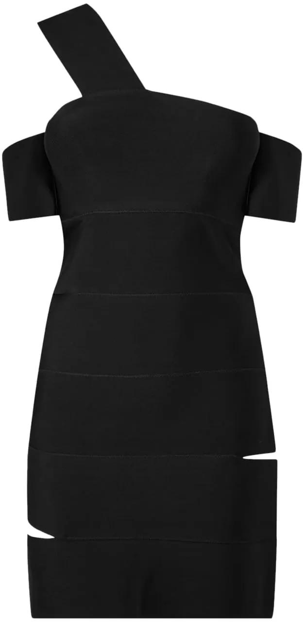 Thumbnail - Alexander McQueen - Cut-out One-shoulder Mini Dress - Größe M - black