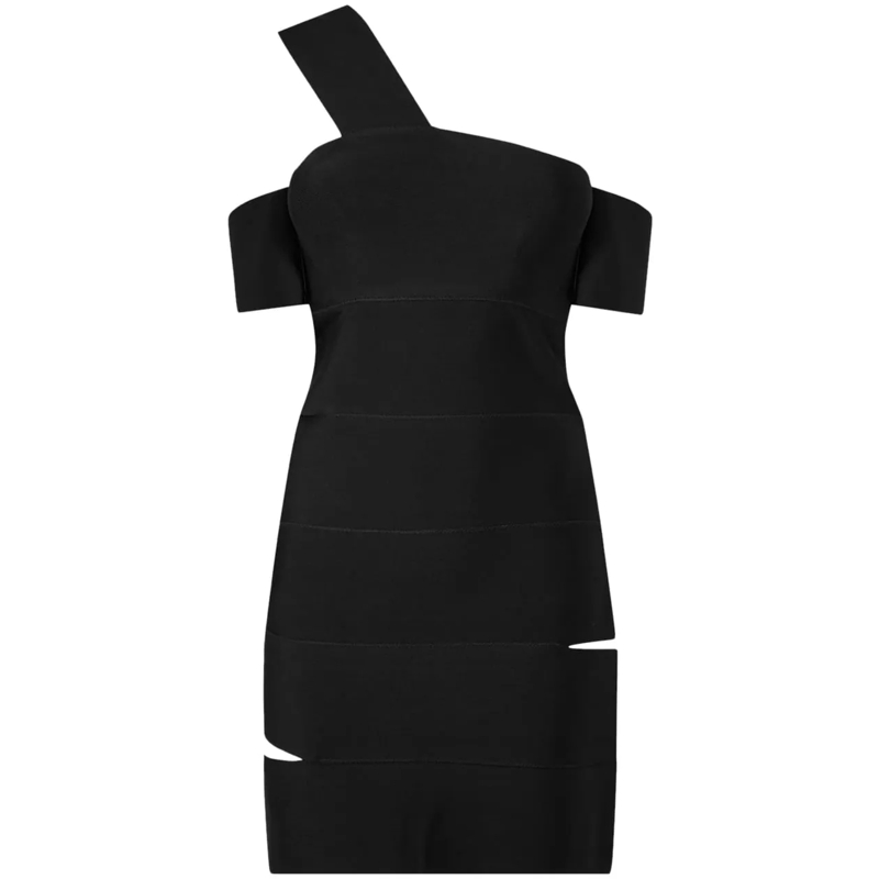 Alexander McQueen Mini-robe Cut-out One-shoulder Mini Dress schwarz