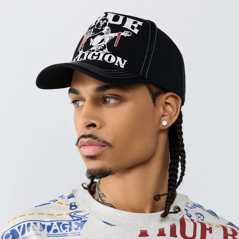 True Religion Hut - Verstellbare Riemen am Hinterkopf- Verstärktes  schwarz(Image 4)