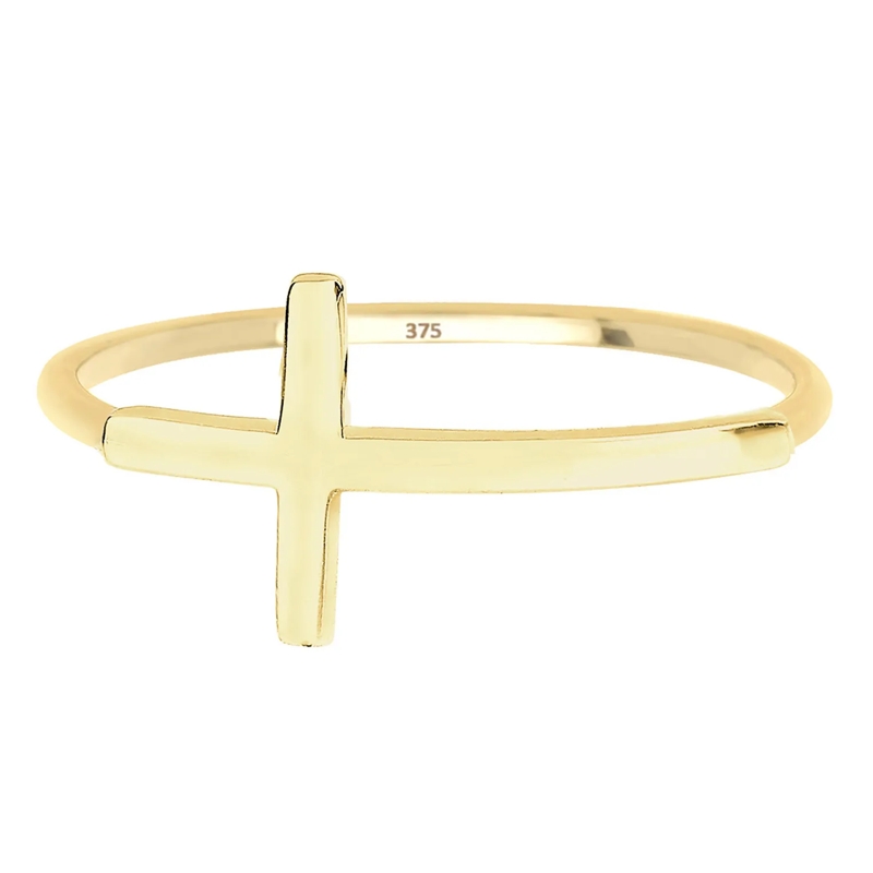 Elli Ring Ring Kreuz Symbol Trend Blogger 375 Gelbgold gold(Image 2)