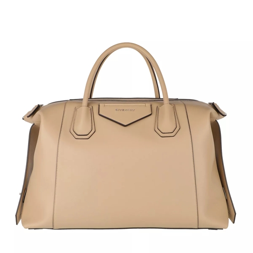 Givenchy Antigona Crossbody Bag Soft Smooth Leather Beige Rymlig shoppingväska