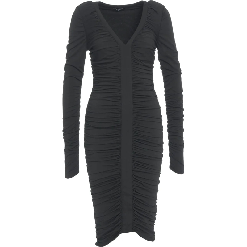Guess Robe midi Dress with ruching schwarz