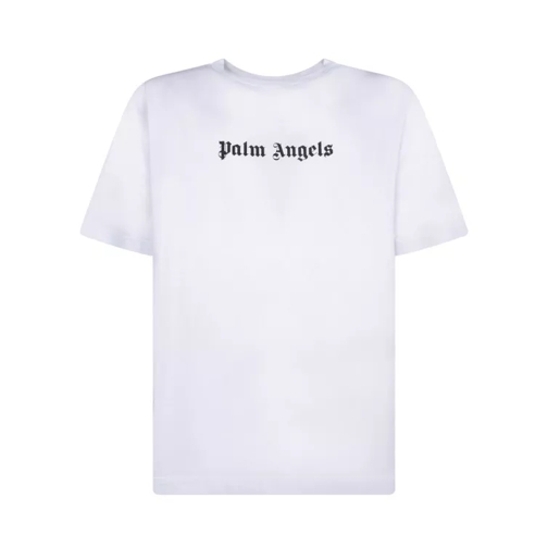 Palm Angels White Round Neck Cotton T-Shirt White 