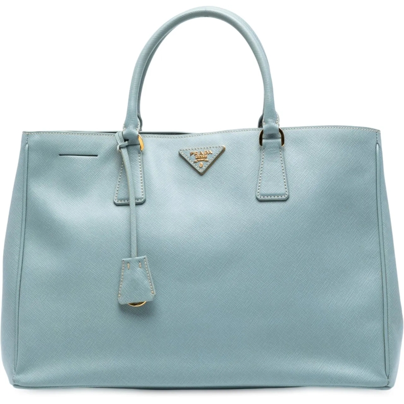 Prada Sac à bandoulière Large Saffiano Lux Galleria Satchel blau