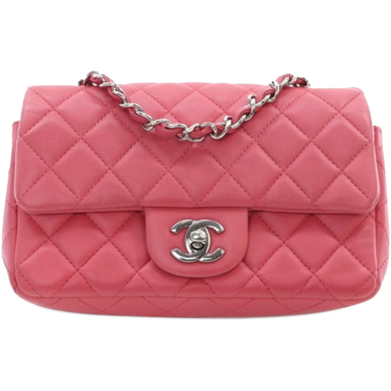 Chanel Sac à bandoulière Mini Rectangular Classic Lambskin Single Flap rose