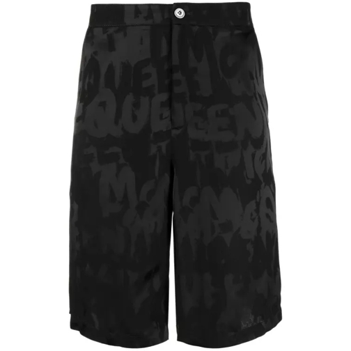 Alexander McQueen Black Graffiti Jacquard Bermuda Shorts Black 
