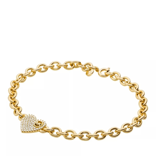 Michael Kors Pavé Heart Line Bracelet 14k Gold-Plated Sterling Silver Bracelet