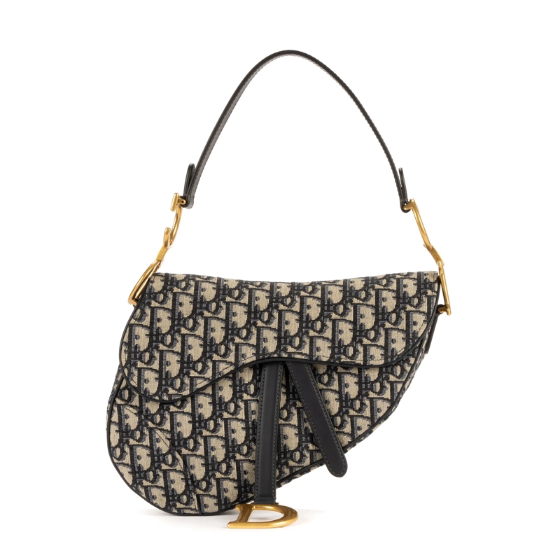 Christian Dior Crossbody Bag Saddle Oblique marineblau
