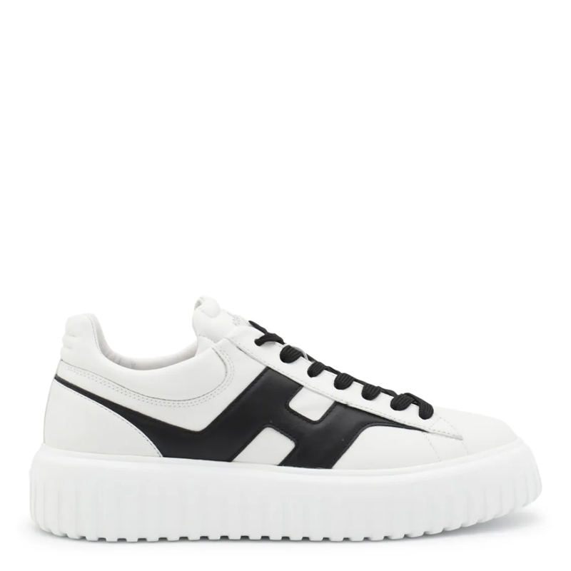 Hogan Lage-top sneaker White And Black Leather Sneakers White
