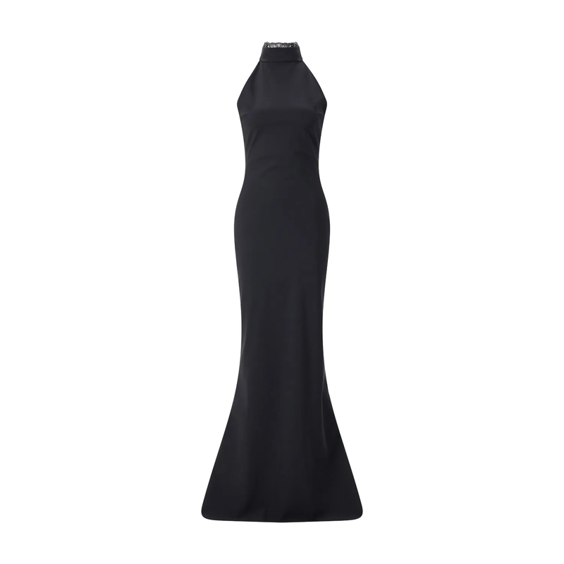 Chiara Boni Avondjurk Maxikleid Kyomi Long ZP schwarz