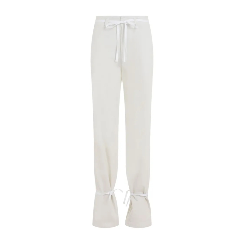 Lemaire  Chalk White Cotton Straight Pants White